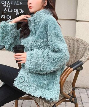 Manteau Bleu Pastel Femme