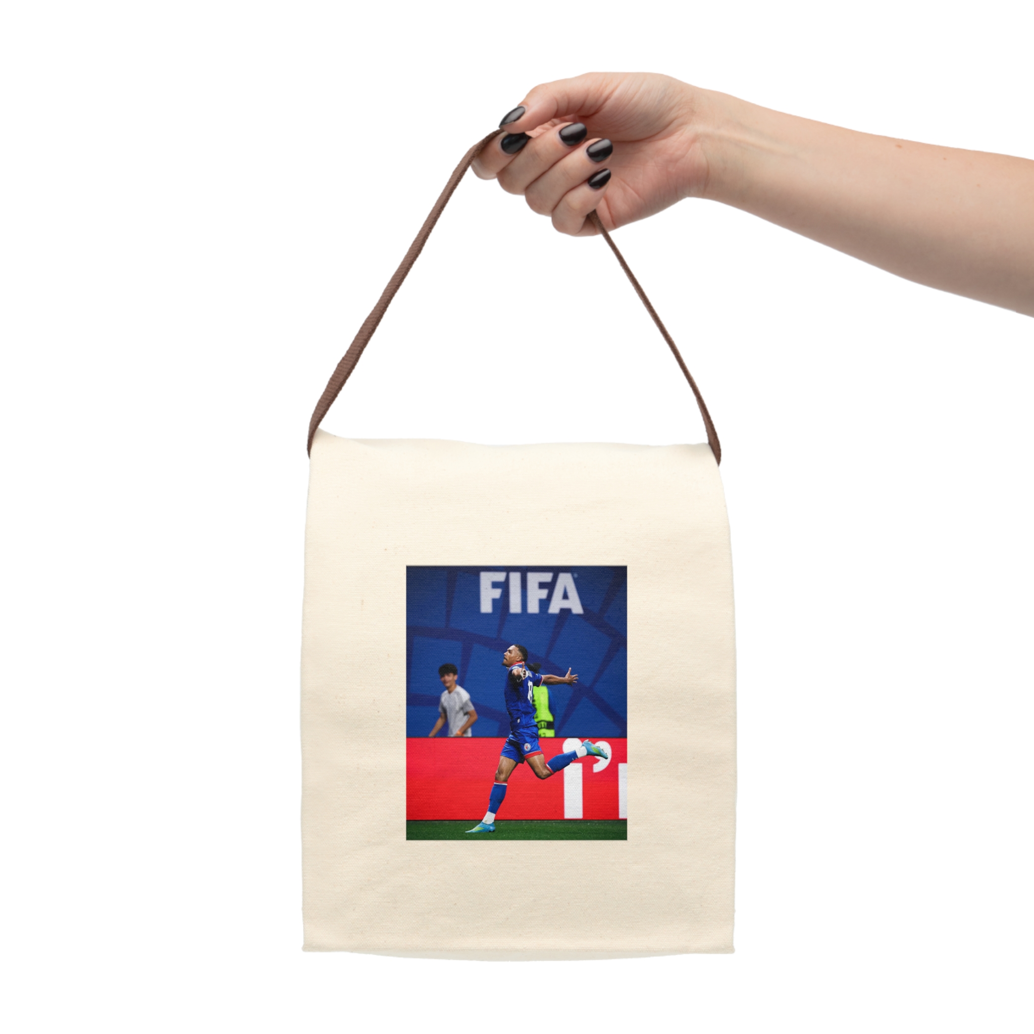 Sac à déjeuner en toile avec bandoulière – Image 4