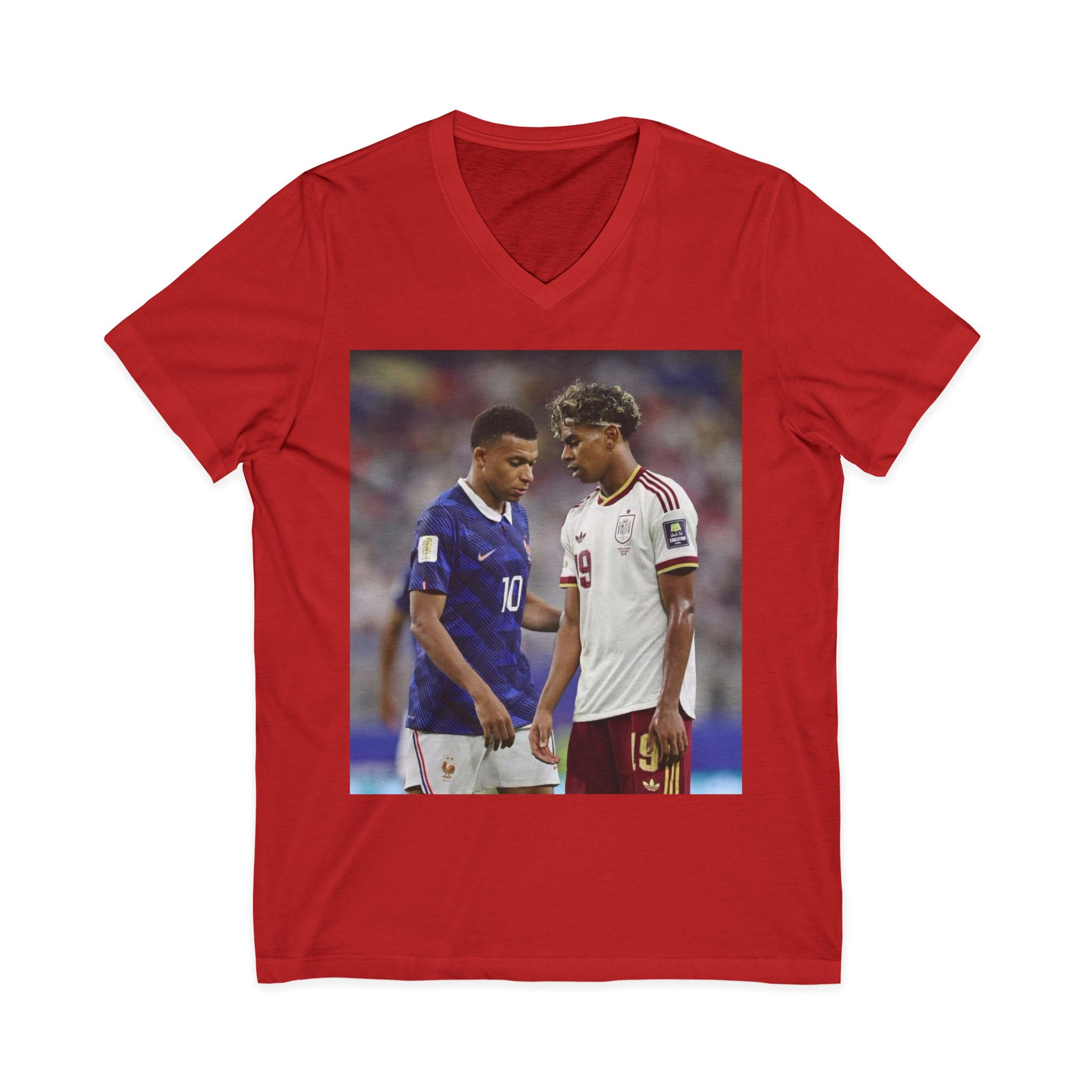 T-shirt unisexe en jersey à manches courtes et col en V – Image 45
