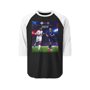 T-shirt unisexe à manches raglan trois-quarts