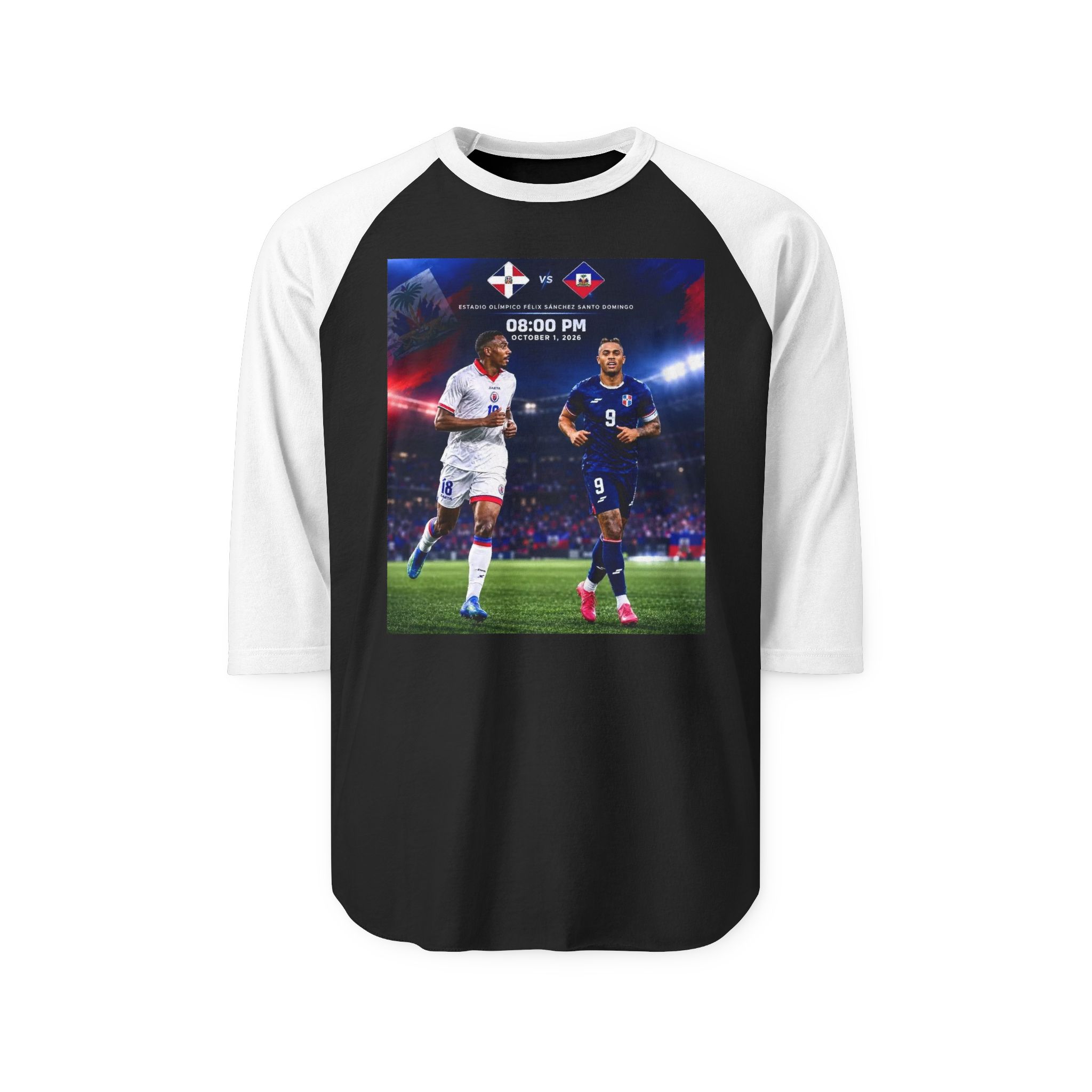 T-shirt unisexe à manches raglan trois-quarts