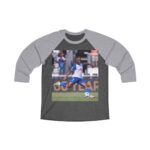 T-shirt unisexe à manches raglan 3/4 en mélange tri-matières