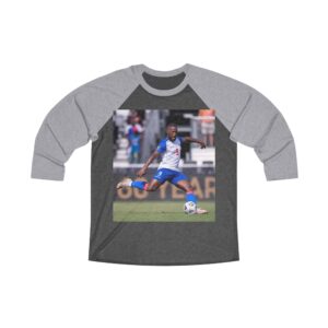 T-shirt unisexe à manches raglan 3/4 en mélange tri-matières