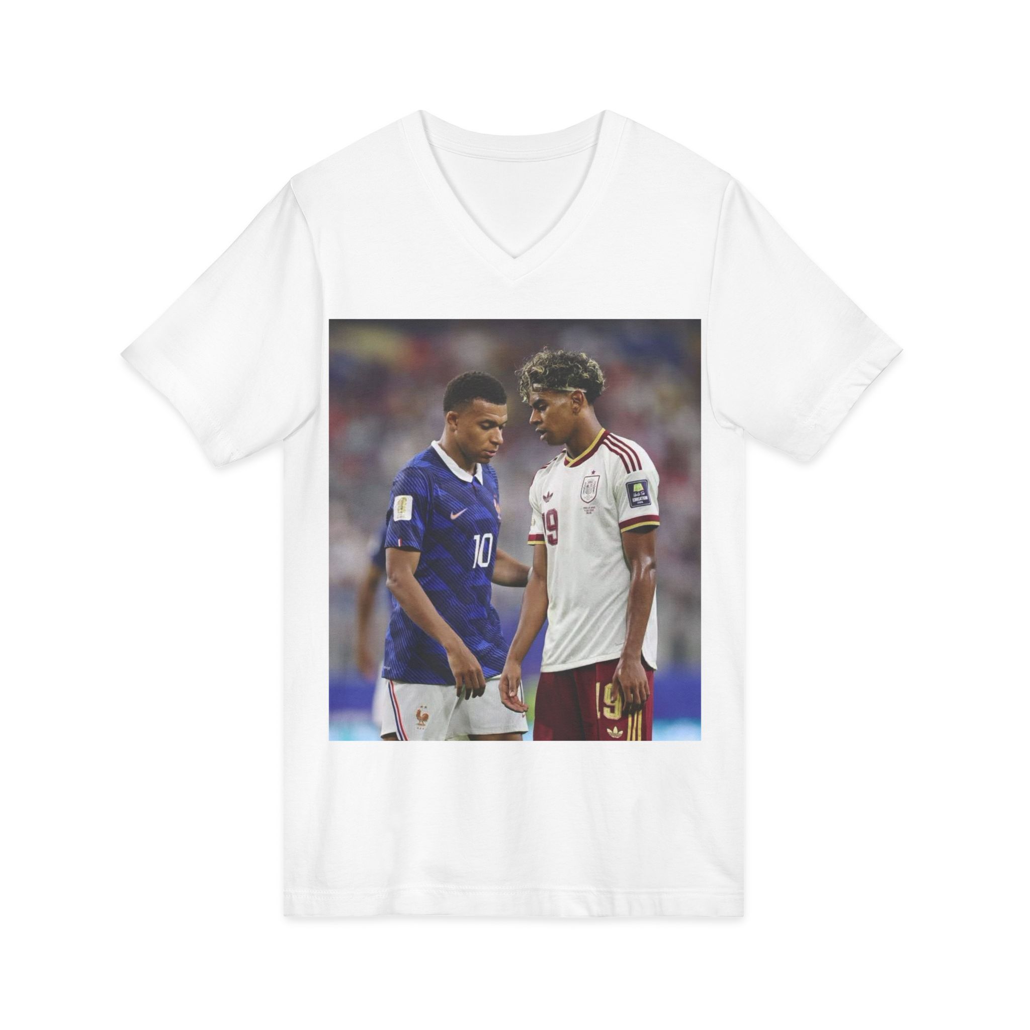 T-shirt unisexe en jersey à manches courtes et col en V – Image 7
