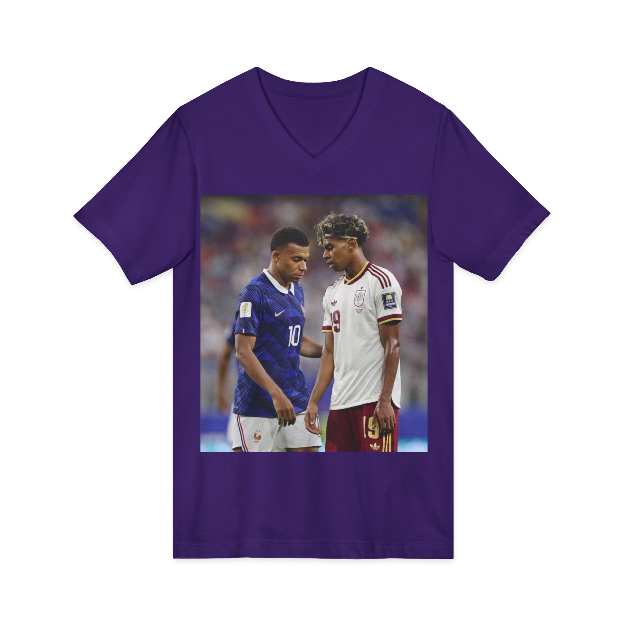 T-shirt unisexe en jersey à manches courtes et col en V – Image 43
