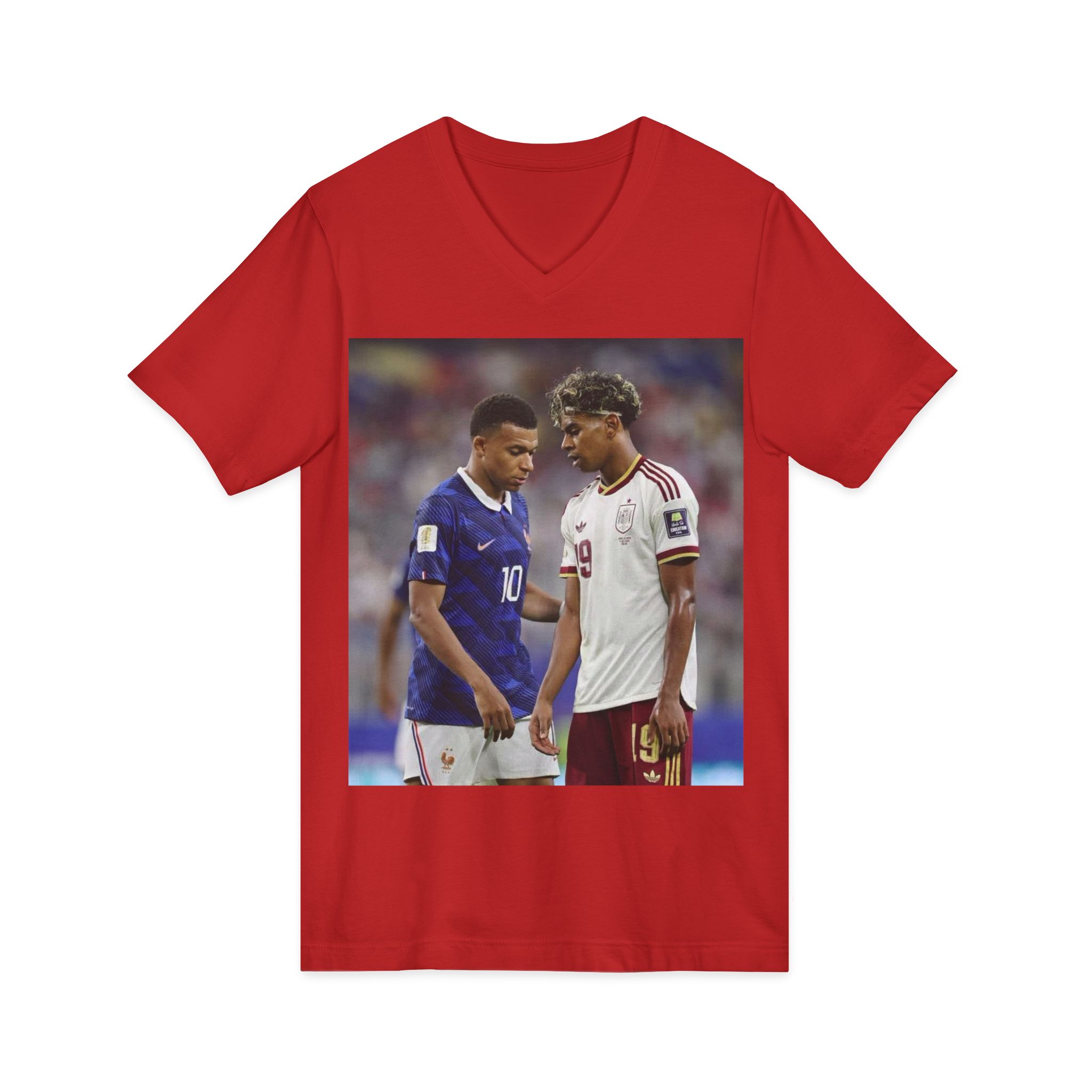 T-shirt unisexe en jersey à manches courtes et col en V – Image 47
