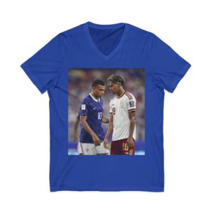 T-shirt unisexe en jersey à manches courtes et col en V