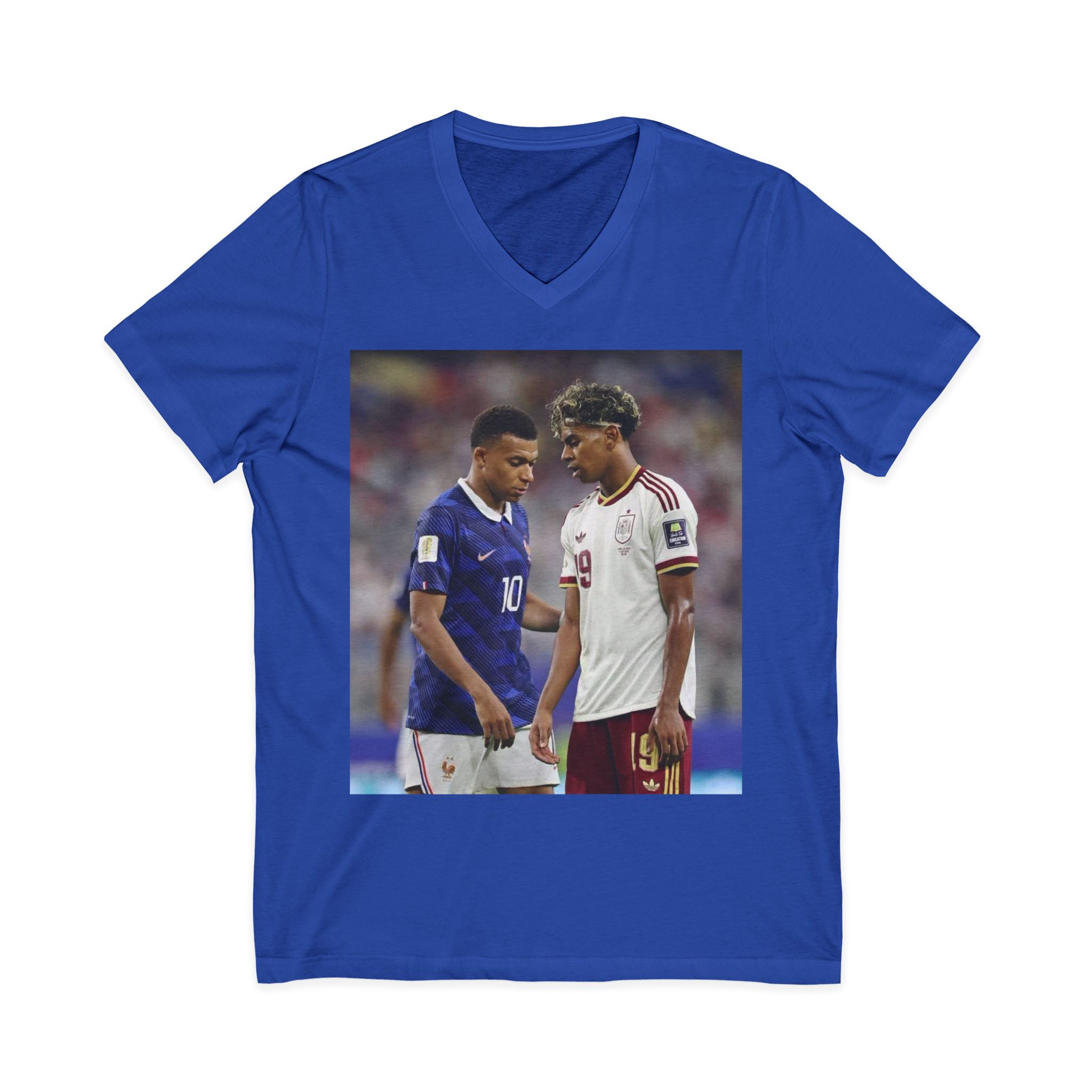 T-shirt unisexe en jersey à manches courtes et col en V