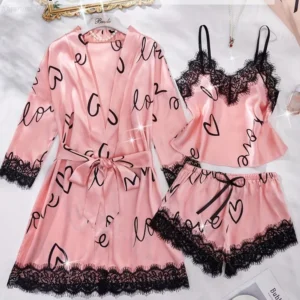 Pyjama élégant en satin et soie pour femme