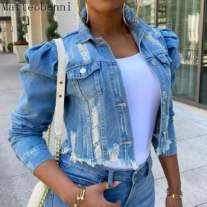 Veste en jean courte et sexy pour femme
