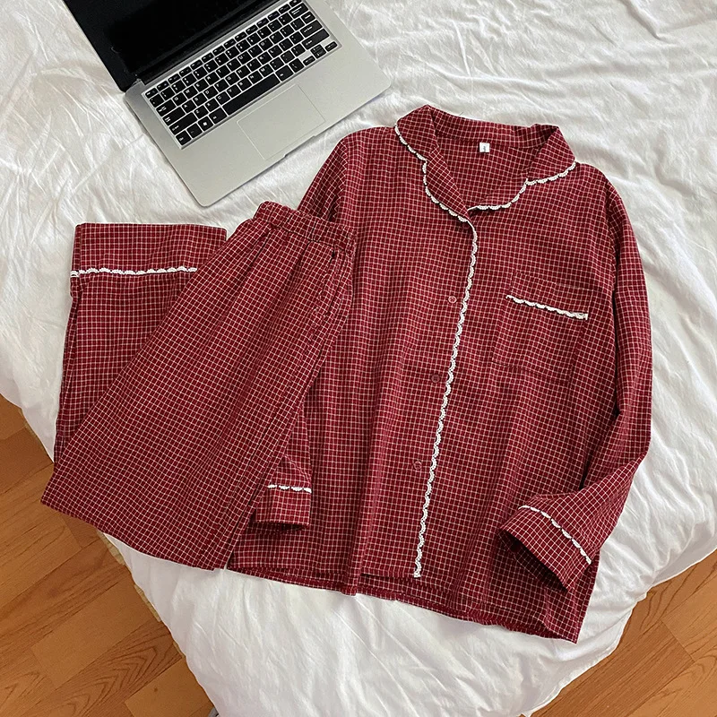 Ensemble de pyjama à carreaux pour femme – Image 3