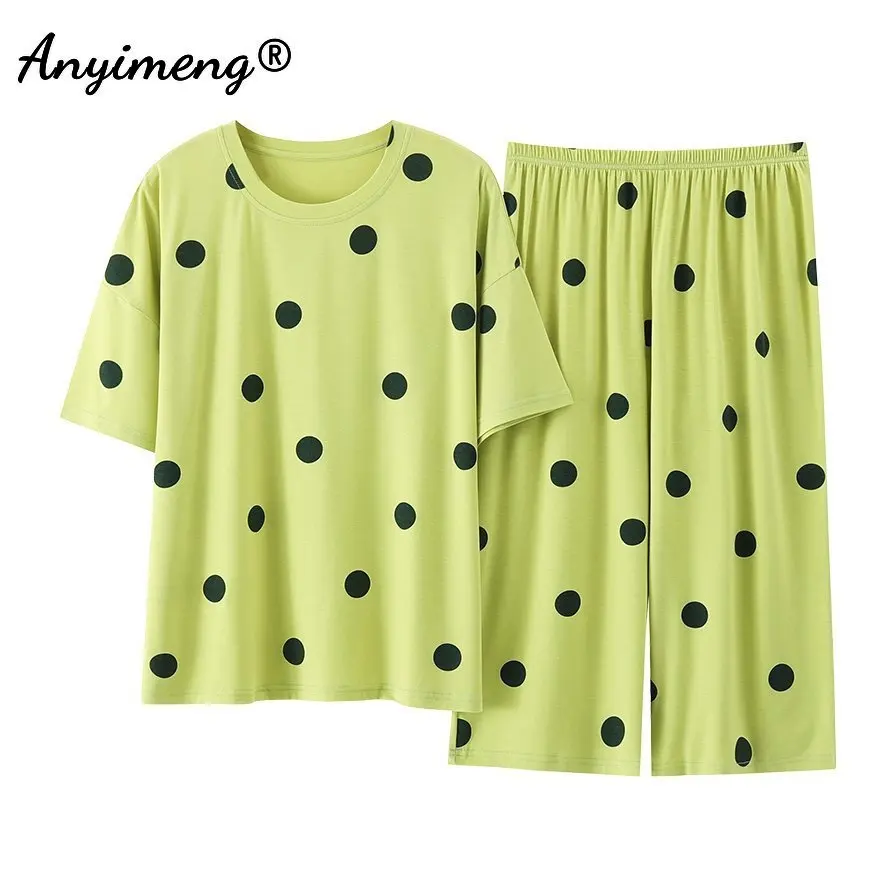 Pyjama grande taille pour femme avec pantacourt – Image 11