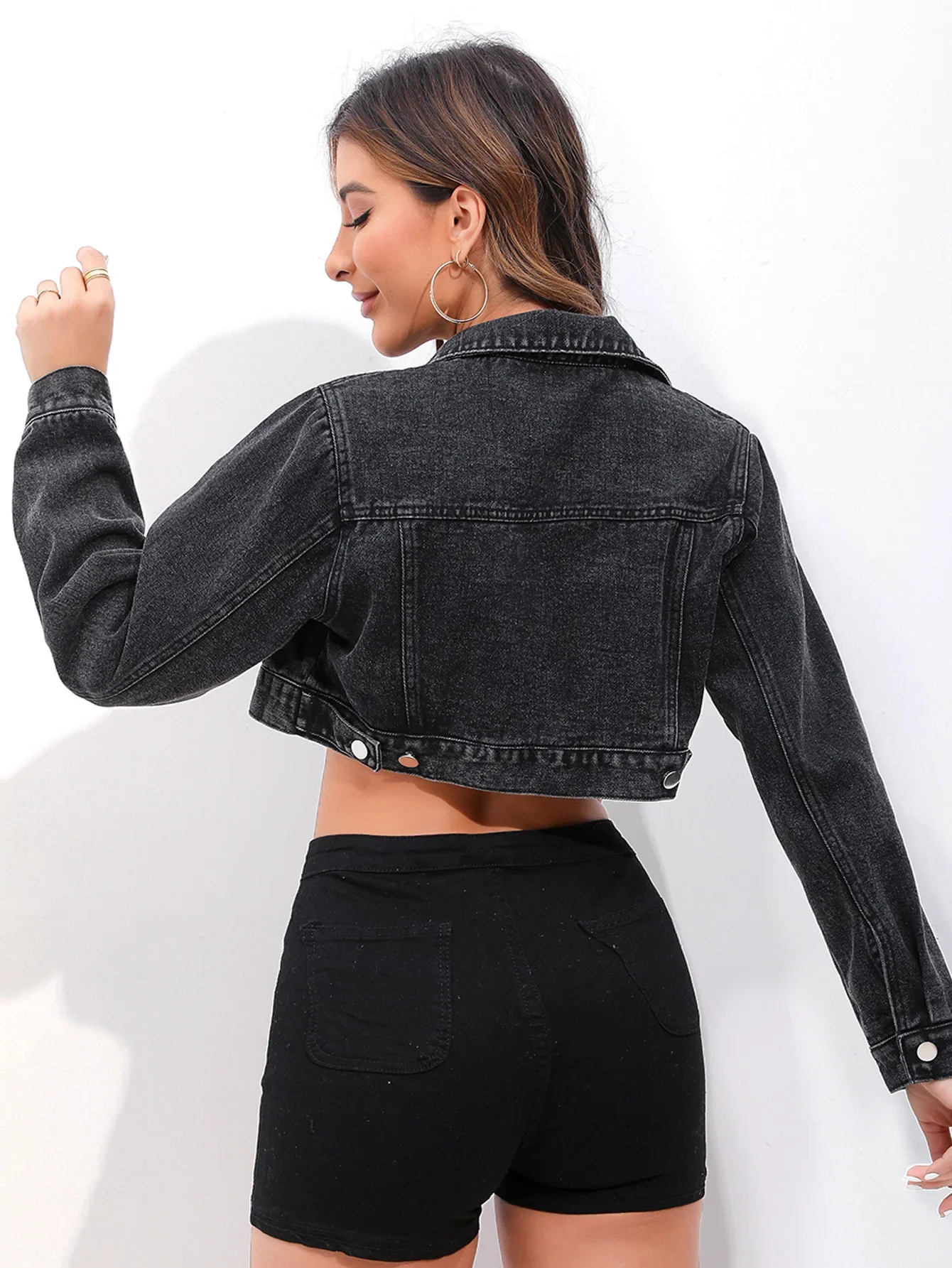 Veste courte en jean pour femme – Image 4