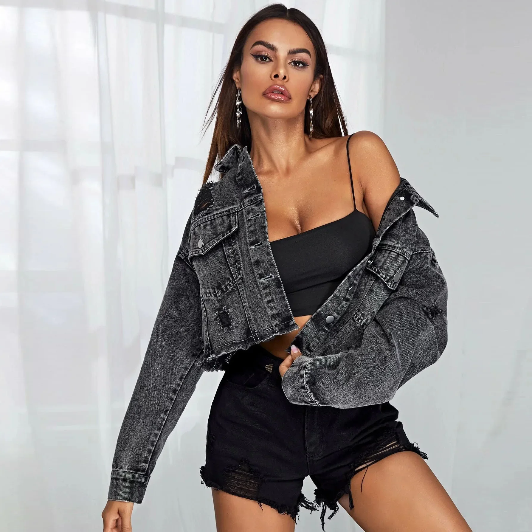 Nouvelle mode - Veste en jean pour femme Donsignet – Image 2