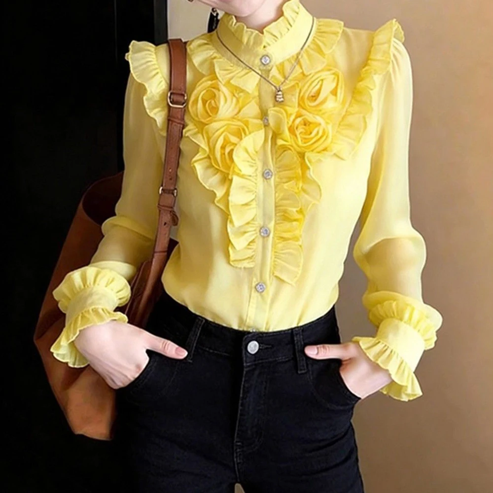 Chemisier jaune pour femme (collection printemps)