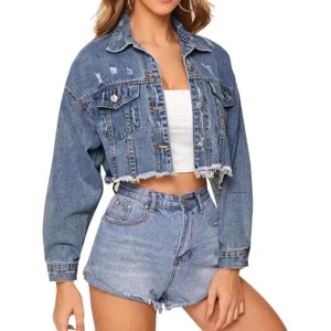 Veste en jean courte pour femme
