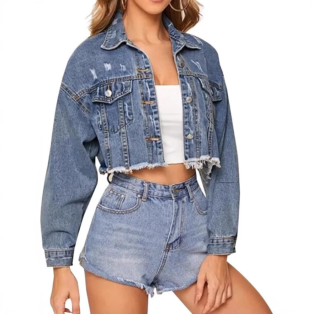 Veste en jean courte pour femme