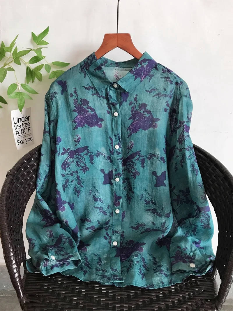 Chemisier pour femme Enianechu en lin de ramie – Image 4