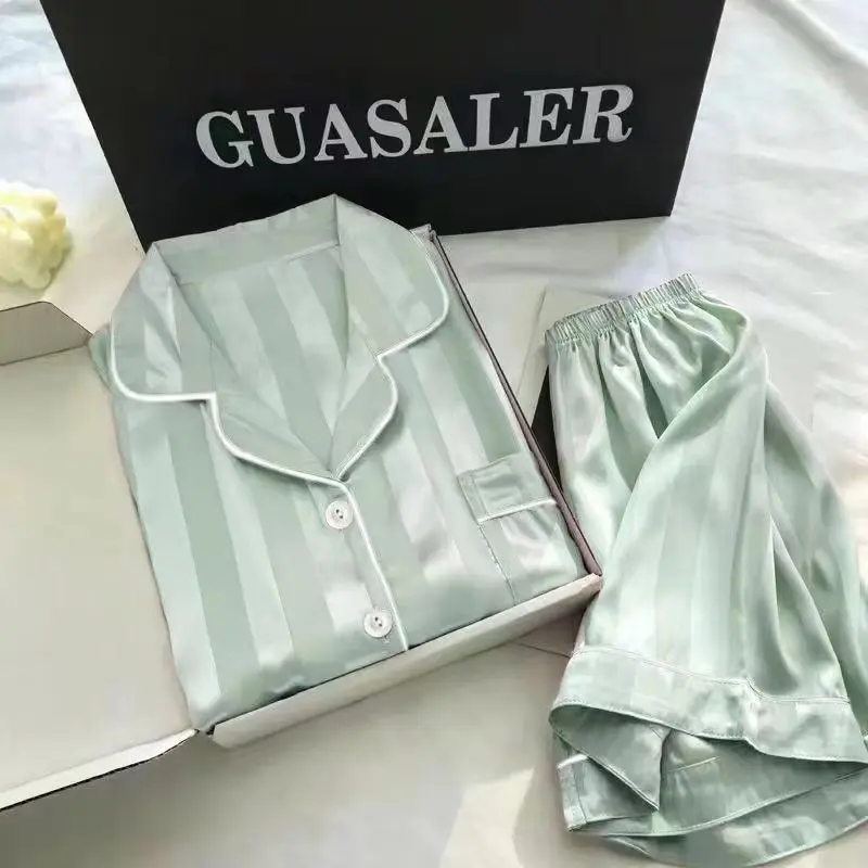 Ensemble de 2 pièces : pyjama femme en soie glacée – Image 4