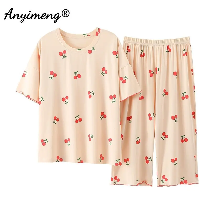 Pyjama grande taille pour femme avec pantacourt – Image 9