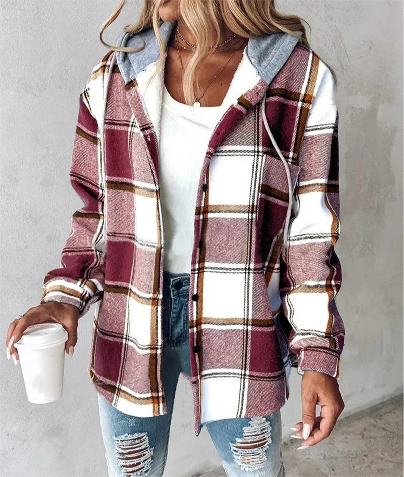 Chemise à carreaux décontractée pour femme – Image 3