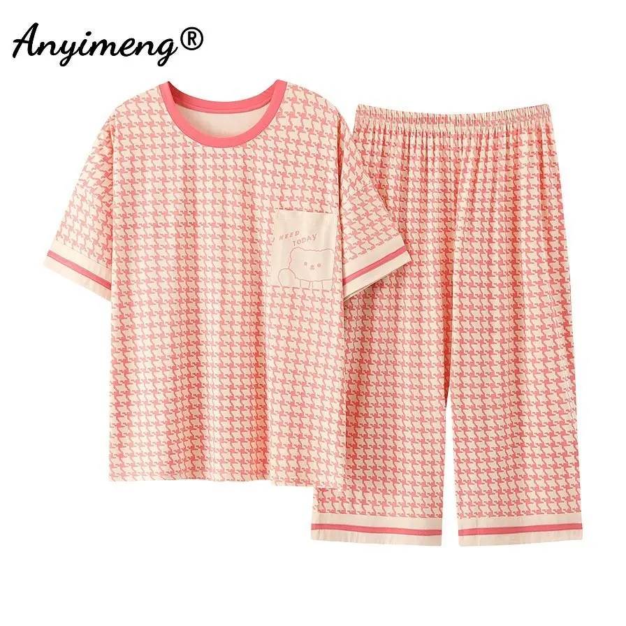 Pyjama grande taille pour femme avec pantacourt – Image 13