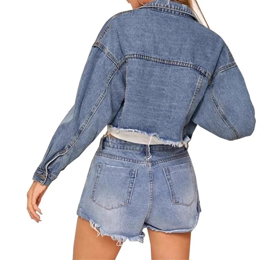 Veste en jean courte pour femme – Image 2