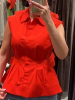 Chemisier plissé pour femme – Style vintage