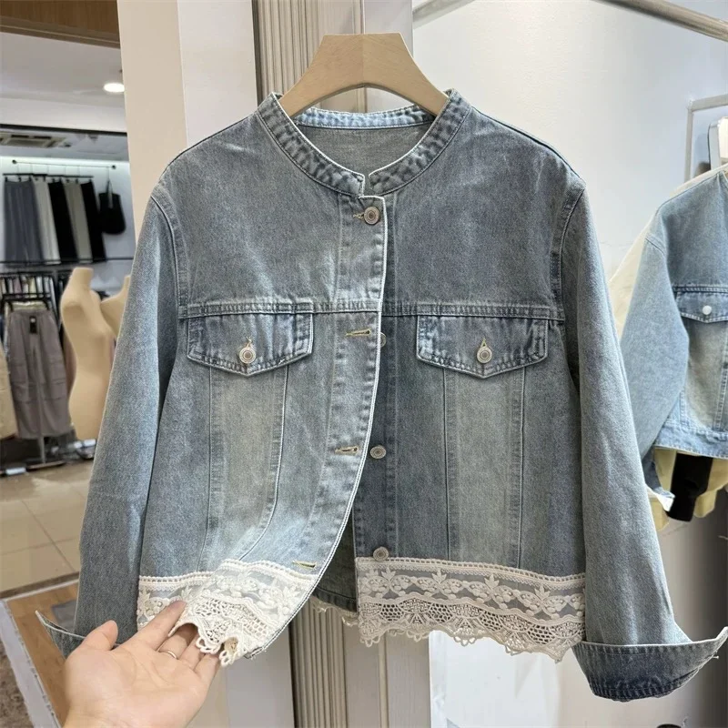 Veste courte en jean bleu pour femme – Image 6