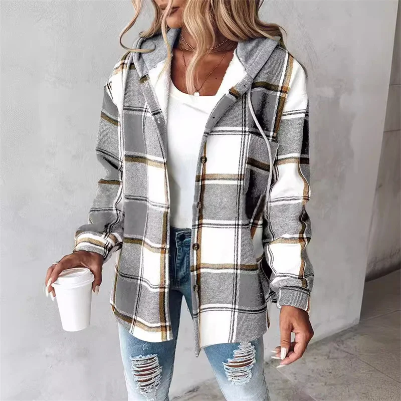 Chemise à carreaux décontractée pour femme – Image 4