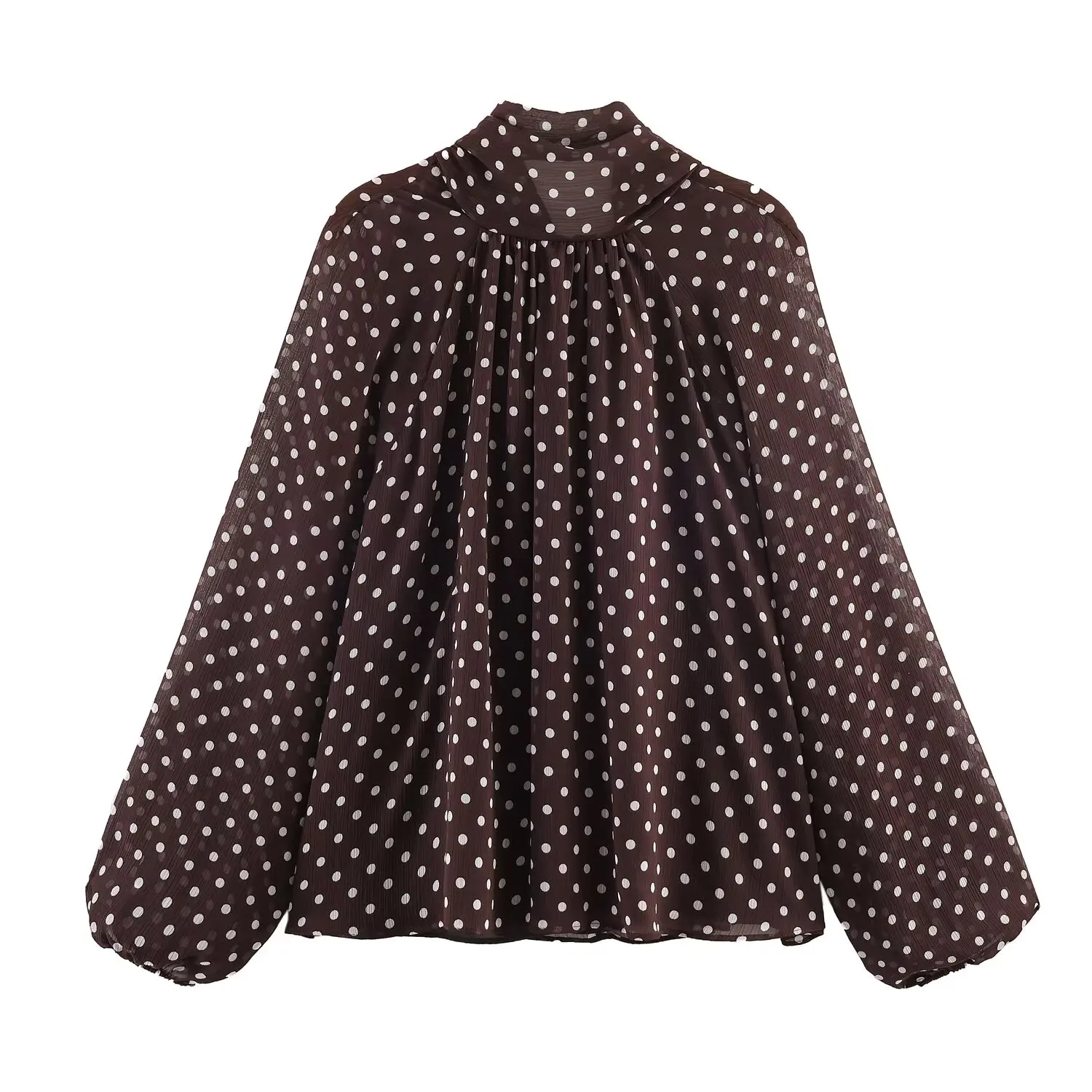 Blouse décontractée pour femme à motif pois – Image 4