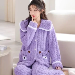 Ensemble de pyjama chaud pour femme