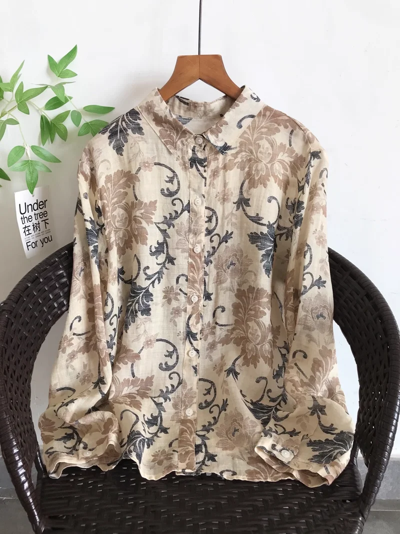 Chemisier pour femme Enianechu en lin de ramie – Image 3