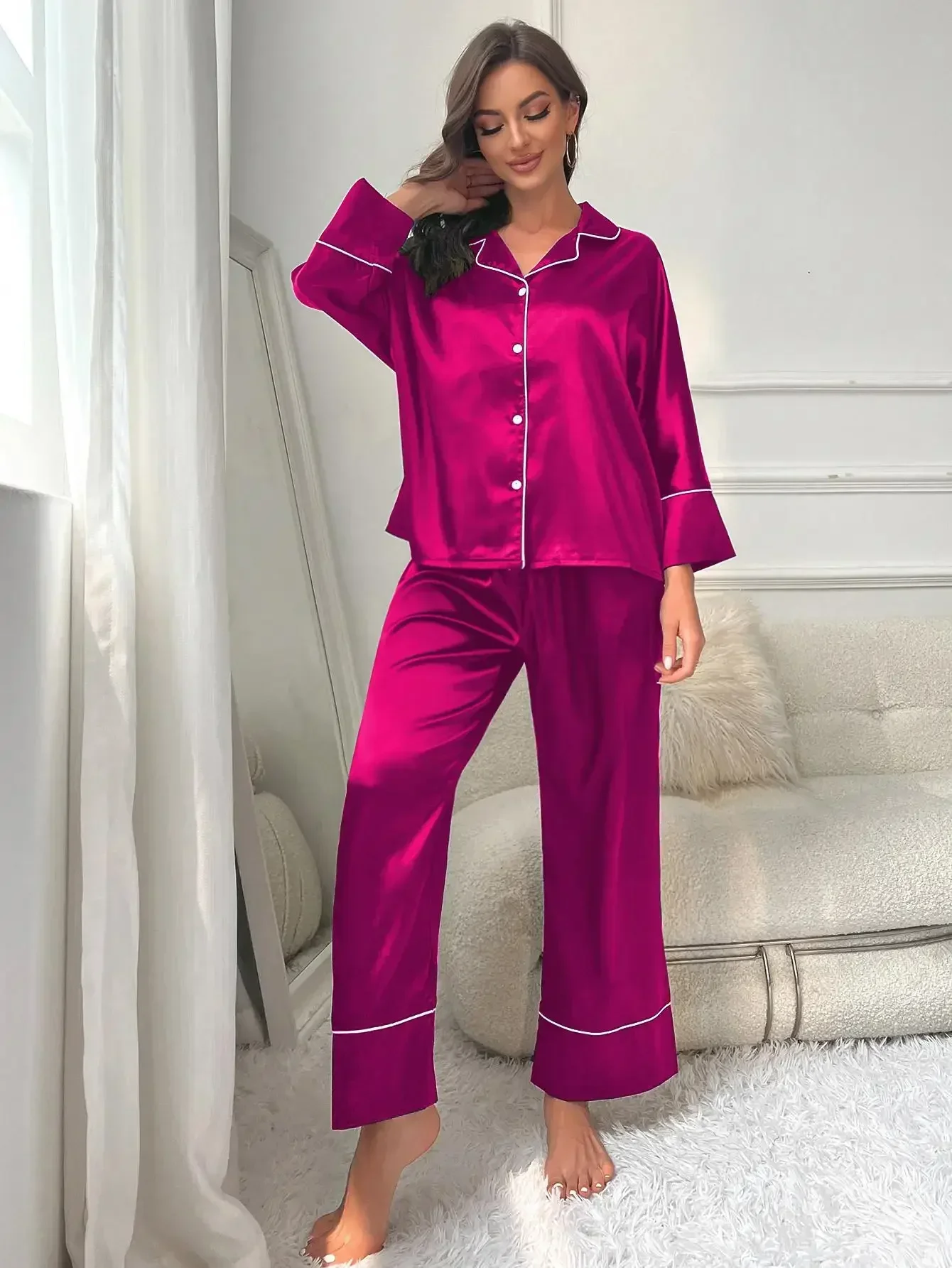 Ensemble de pyjama pour femme en satin – Image 7