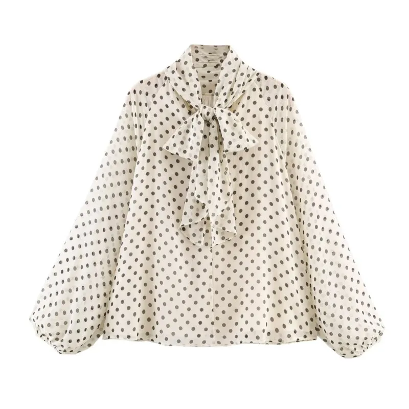 Blouse décontractée pour femme à motif pois – Image 2