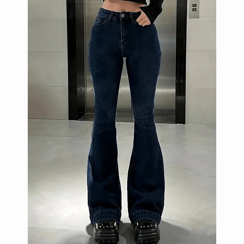 Jean évasé taille haute extensible pour femme – Image 5