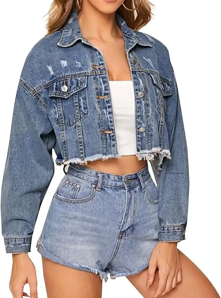 Veste en jean courte pour femme – Image 4