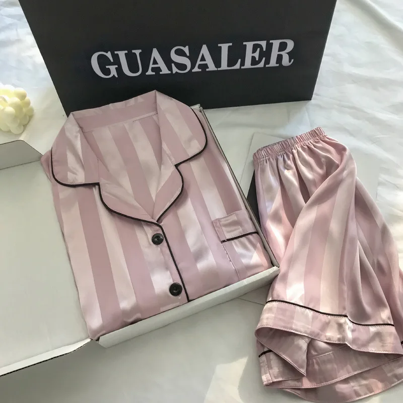 Ensemble de 2 pièces : pyjama femme en soie glacée – Image 2