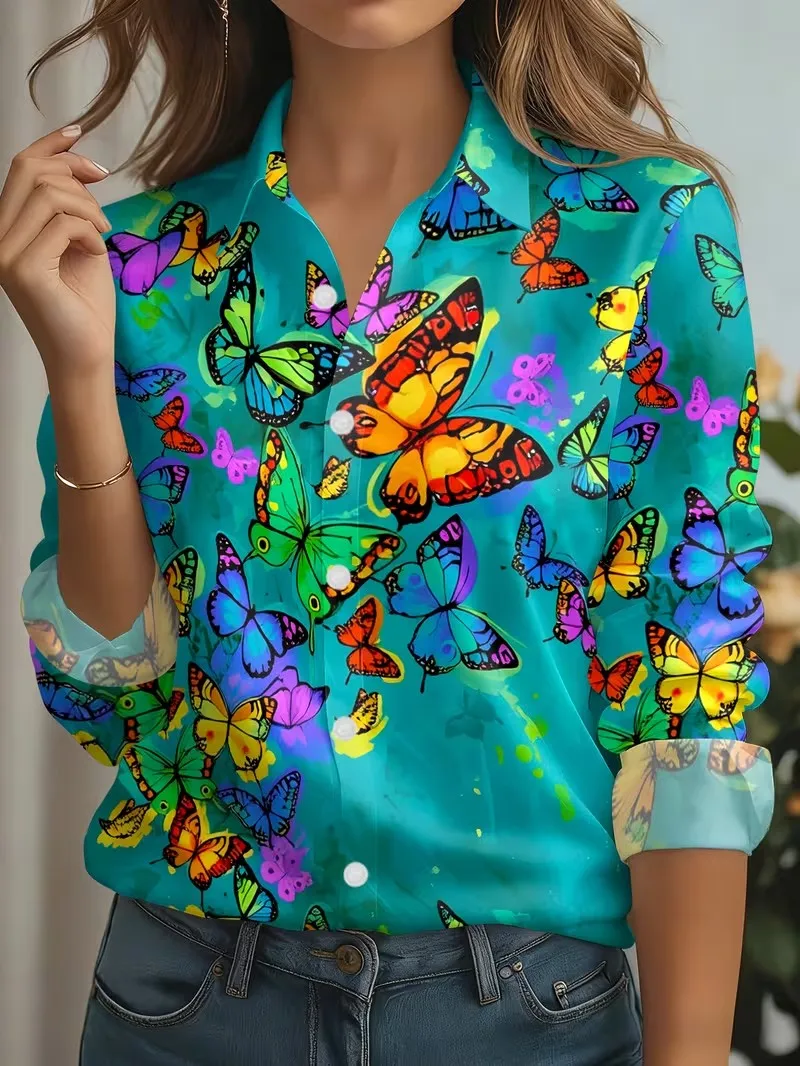Blouse pour femme automne – Imprimé floral 3D – Image 6