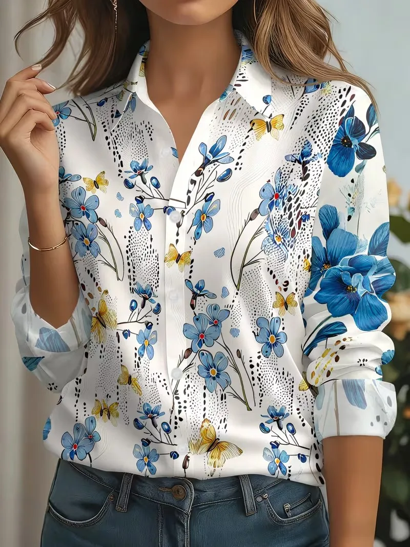 Blouse pour femme automne – Imprimé floral 3D – Image 8
