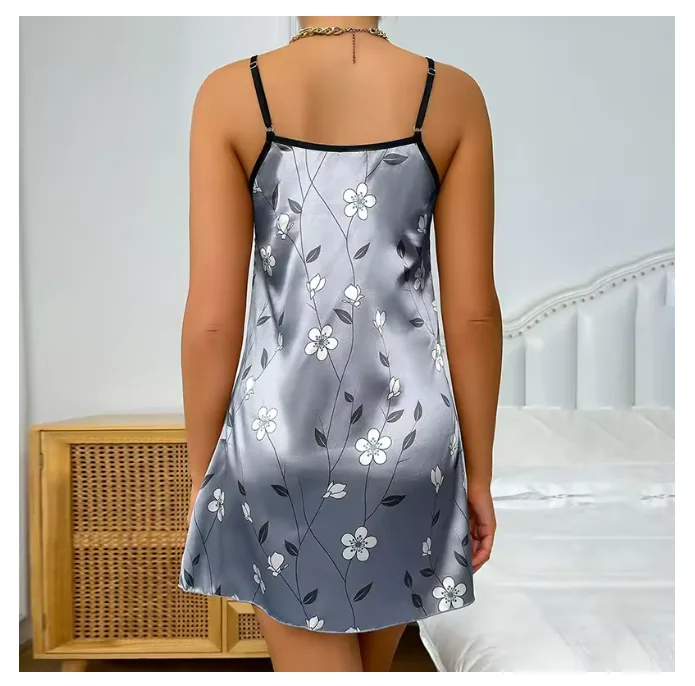 Chemise de nuit d'été pour femme en satin – Image 2