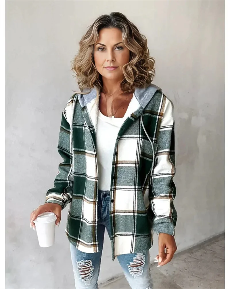 Chemise à carreaux décontractée pour femme – Image 9