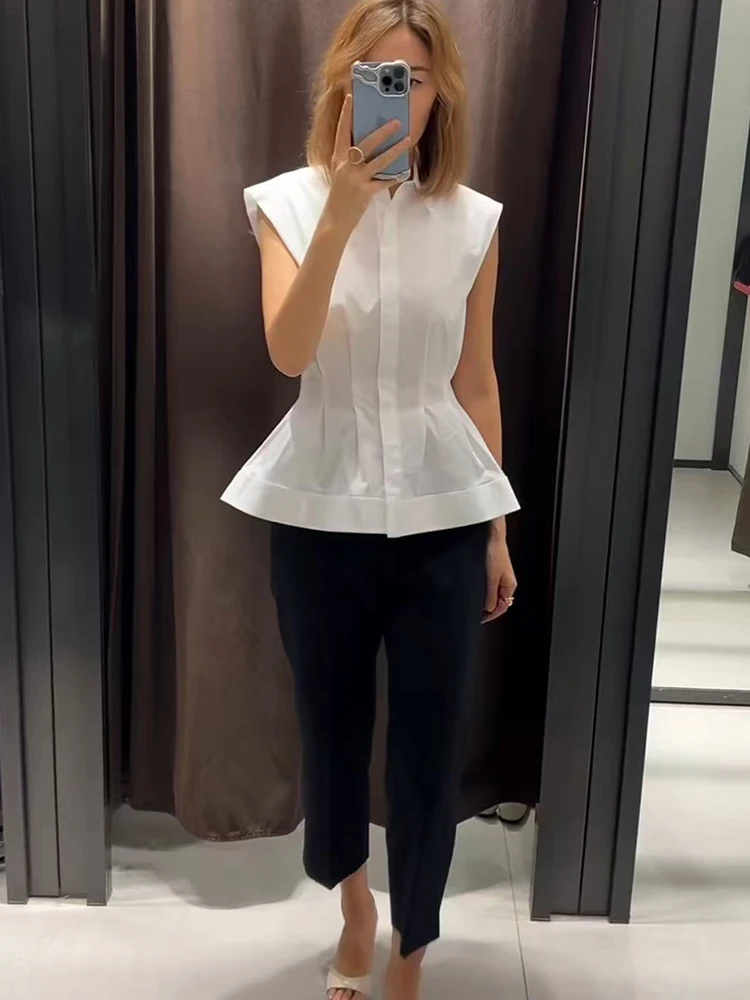 Chemisier plissé pour femme – Style vintage – Image 3
