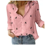 Chemise pour femme style coréen, bleu et rose