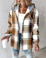 Chemise à carreaux décontractée pour femme