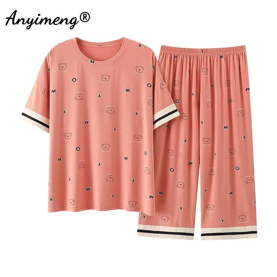 Pyjama grande taille pour femme avec pantacourt – Image 8