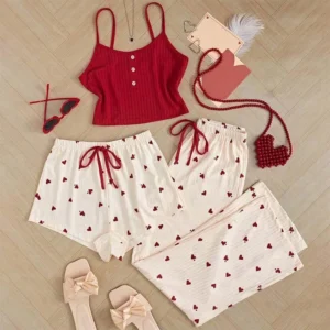 Ensemble de nuit 3 pièces pour femme