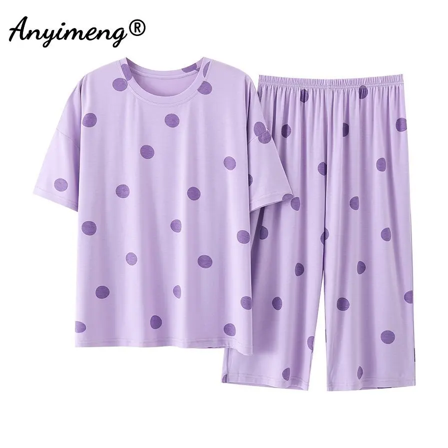 Pyjama grande taille pour femme avec pantacourt – Image 12