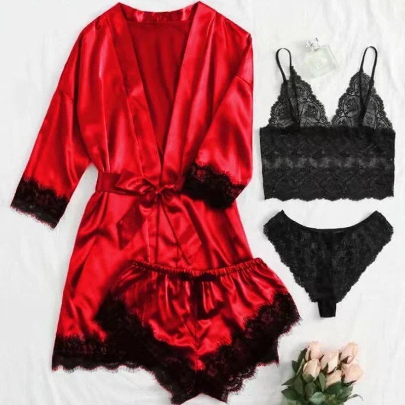 Ensemble de pyjama sexy 4 pièces pour femme – Image 2