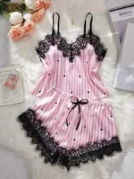 Pyjama d'été pour femme en satin de soie